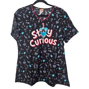 NEW Tooniforms M Dr. Suess Cat in the Hat Modern Classic Scrub Top Fandom